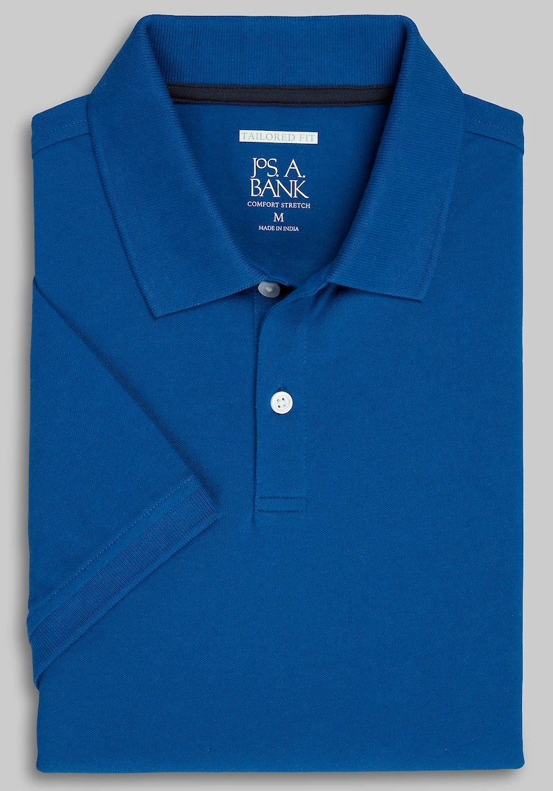 Men's Jos. A. Bank Tailored Fit Comfort Stretch Pique Polo at Jos. A. Bank, Blue