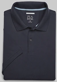 Men's Jos. A. Bank Tailored Fit Comfort Stretch Pique Polo at Jos. A. Bank, Blue/Navy Blazer