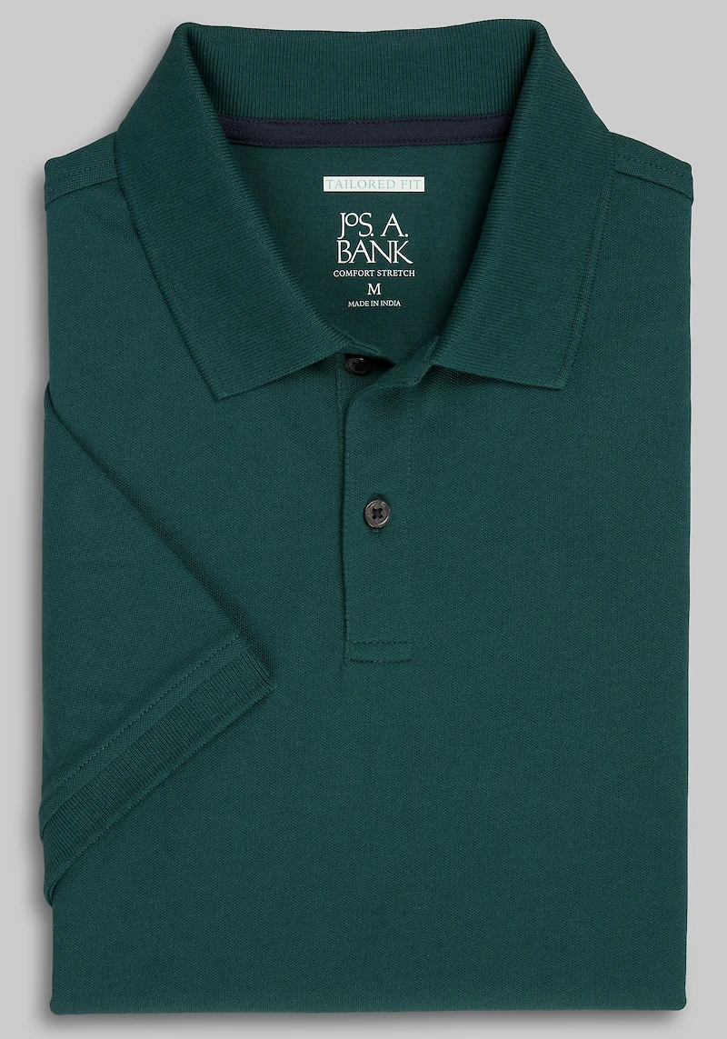 Men's Jos. A. Bank Tailored Fit Comfort Stretch Pique Polo at Jos. A. Bank, Green