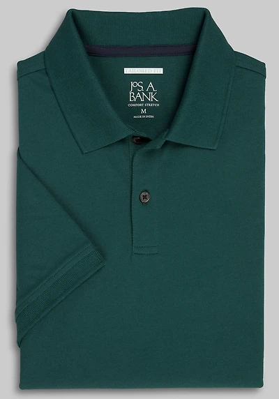 Men's Jos. A. Bank Tailored Fit Comfort Stretch Pique Polo at Jos. A. Bank, Green