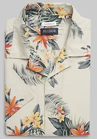 Men's Jos. A. Bank Traditional Fit Tropical Camp Short-Sleeve Casual Shirt at Jos. A. Bank, Tan