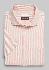 Men's Jos. A. Bank Tailored Fit Stripe Short-Sleeve Casual Shirt at Jos. A. Bank, Orange