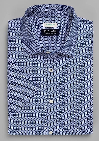 Men's Jos. A. Bank Tailored Fit Star Short Sleeve Casual Shirt at Jos. A. Bank, Dark Blue