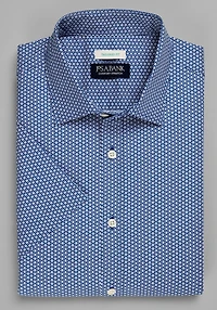 Men's Jos. A. Bank Tailored Fit Star Short Sleeve Casual Shirt at Jos. A. Bank, Dark Blue