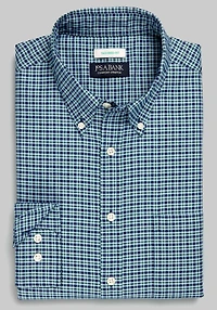 Men's Jos. A. Bank Tailored Fit Small Classic Check Casual Shirt at Jos. A. Bank, Blue/Green