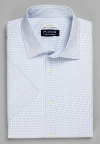 Men's Jos. A. Bank Tailored Fit Circle Dot Short Sleeve Casual Shirt at Jos. A. Bank, Cream/White