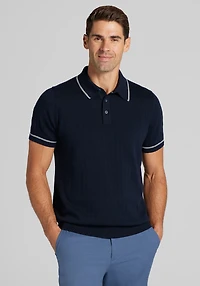 Men's Jos. A. Bank Tailored Fit Drop Needle Polo at Jos. A. Bank, Blue/Navy