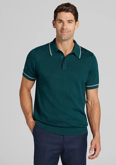 Men's Jos. A. Bank Tailored Fit Drop Needle Polo at Jos. A. Bank, Green