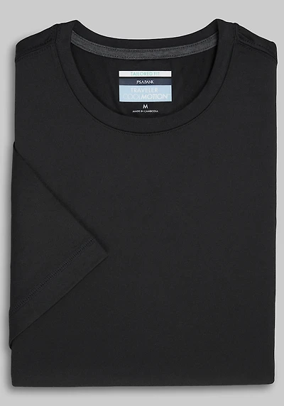 Men's Traveler COOLMOTION Tailored Fit Cool Tech Crew Neck Shirt at Jos. A. Bank, Jet Black