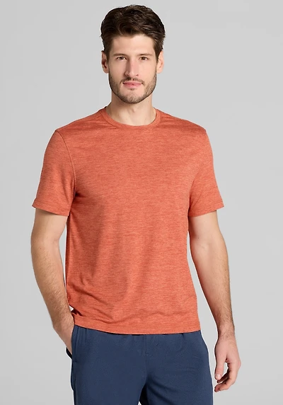Men's Traveler® COOLMOTION Tailored Fit Crew Neck T-Shirt at Jos. A. Bank, Orange/Rust