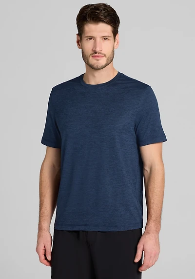 Men's Traveler® COOLMOTION Tailored Fit Crew Neck T-Shirt at Jos. A. Bank, Blue/Navy