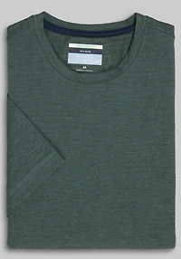 Men's Traveler COOLMOTION Tailored Fit Cool Tech Crew Neck Shirt at Jos. A. Bank, Dark Green