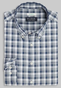 Men's Jos. A. Bank Tailored Fit Melange Check Long Sleeve Casual Shirt at Jos. A. Bank, Grey