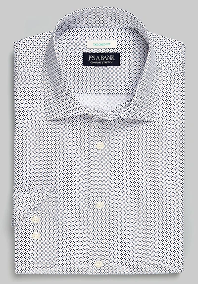 Men's Jos. A. Bank Tailored Fit North Star Long Sleeve Casual Shirt at Jos. A. Bank, Cream/White