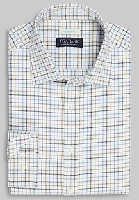 Men's Jos. A. Bank Tailored Fit Chevron Check Long Sleeve Casual Shirt at Jos. A. Bank, Cream/White