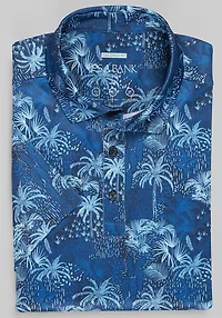 Men's Traveler® Collection Tailored Fit Tropical Forest Polo at Jos. A. Bank, Blue/Navy