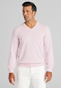 Men's Jos. A. Bank Tailored Fit Pima Cotton V-Neck Sweater at Jos. A. Bank, Light Pink