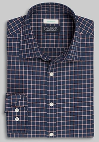 Men's Jos. A. Bank Tailored Fit Boxed Plaid Casual Shirt at Jos. A. Bank, Blue/Navy