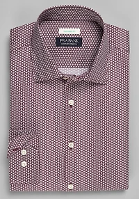 Men's Jos. A. Bank Tailored Fit Star Print Casual Shirt at Jos. A. Bank, Burgundy