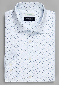 Men's Jos. A. Bank Tailored Fit Daisy Fields Long Sleeve Casual Shirt at Jos. A. Bank, Cream/White