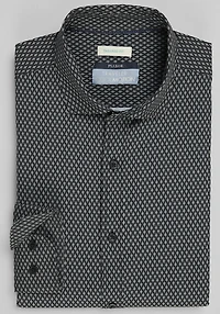 Men's Traveler Collection Tailored Fit Micro Grape 4-Way Stretch Casual Shirt at Jos. A. Bank, Black