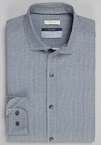 Men's Traveler Collection Tailored Fit Small Square 4-Way Stretch Casual Shirt at Jos. A. Bank, Black