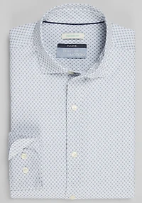 Men's Traveler Collection Tailored Fit Diamond 4-Way Stretch Casual Shirt at Jos. A. Bank, Grey