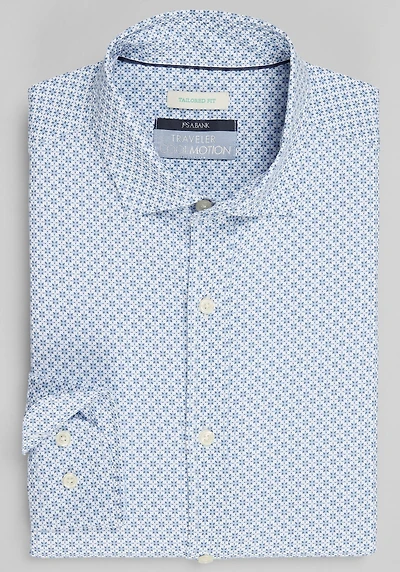 Men's Traveler Collection Tailored Fit Burst Print 4-Way Stretch Casual Shirt at Jos. A. Bank, Blue