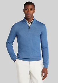 Men's Big & Tall Jos. A. Bank Tailored Fit Pima Cotton 1/4 Zip Sweater at Jos. A. Bank, Blue
