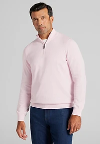 Men's Big & Tall Jos. A. Bank Tailored Fit Pima Cotton 1/4 Zip Sweater at Jos. A. Bank, Light Pink