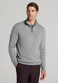 Men's Reserve Collection Tailored Fit 1/4 Zip Cashmere Sweater at Jos. A. Bank, Grey