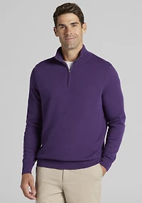 Men's Reserve Collection Tailored Fit 1/4 Zip Cashmere Sweater at Jos. A. Bank, Purple