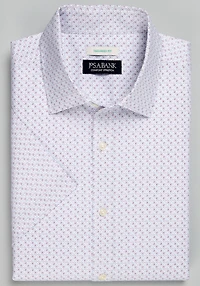 Men's Jos. A. Bank Tailored Fit Bow Tie Dot Short Sleeve Casual Shirt at Jos. A. Bank, Cream/White,