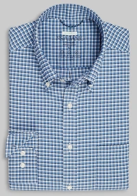 Men's Traveler Collection Tailored Fit Gingham Casual Shirt at Jos. A. Bank, Blue