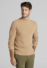 Men's Reserve Collection Tailored Fit 2x2 Rib Mock Neck Sweater at Jos. A. Bank, Camel/Tan