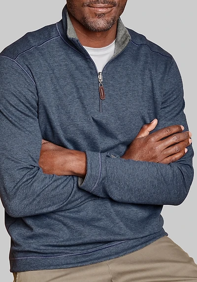 Men's Johnston & Murphy Tailored Fit Reversible 1/4-Zip Pullover at Jos. A. Bank, Blue
