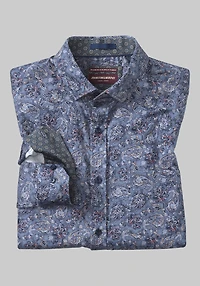 Men's Johnston & Murphy Tailored Fit Printed Cotton Casual Shirt at Jos. A. Bank, Blue