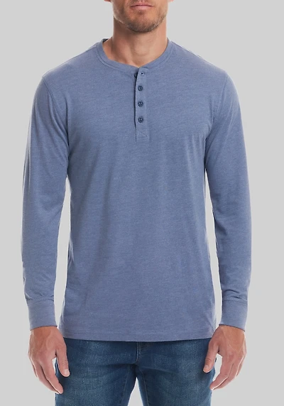 Men's Weatherproof Vintage Traditional Fit Brushed Jersey Henley at Jos. A. Bank, Blue