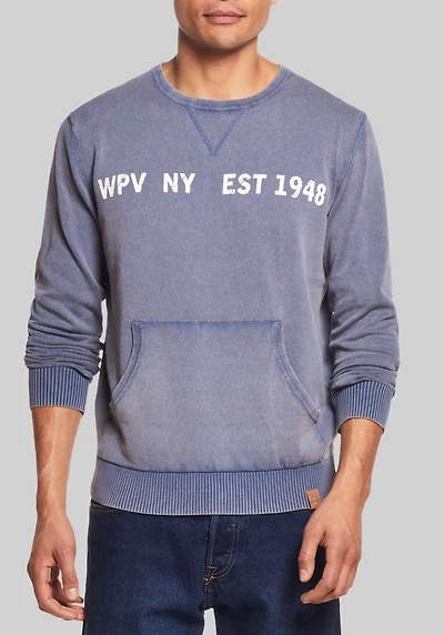 Men's Weatherproof Vintage Logo Stonewash Sweater at Jos. A. Bank, Blue