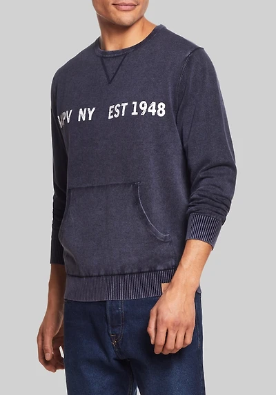 Men's Weatherproof Vintage Logo Stonewash Sweater at Jos. A. Bank, Dark Blue