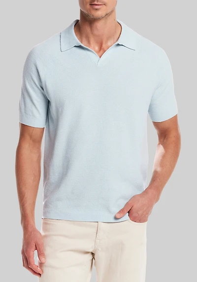 Men's Weatherproof Vintage Traditional Fit Mixed Knit Johnny Collar Sweater at Jos. A. Bank, Aqua/Multi