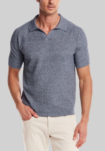 Men's Weatherproof Vintage Traditional Fit Mixed Knit Johnny Collar Sweater at Jos. A. Bank, Dark Blue,