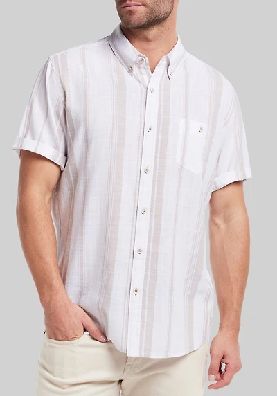 Men's Weatherproof Vintage Striped Country Twill Button Down Shirt at Jos. A. Bank, Cream/Natural/White
