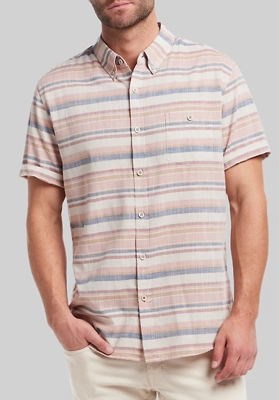 Men's Weatherproof Vintage Striped Country Twill Button Down Shirt at Jos. A. Bank, Pink