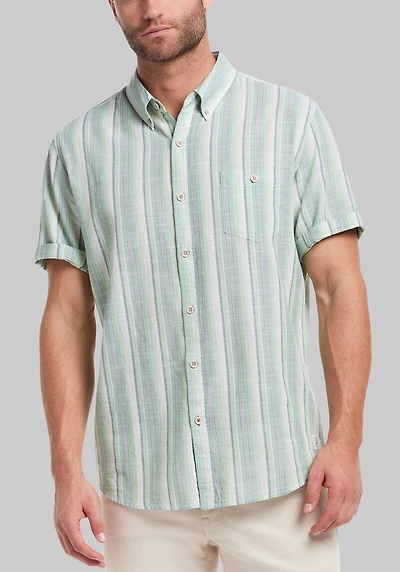 Men's Weatherproof Vintage Striped Country Twill Button Down Shirt at Jos. A. Bank, Light Green