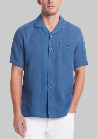 Men's Weatherproof Vintage Traditional Fit Cotton-Linen Airtex Shirt at Jos. A. Bank, Bright Blue