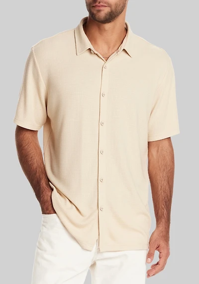 Men's Weatherproof Vintage Traditional Fit Stretch Waffle Casual Shirt at Jos. A. Bank, Tan