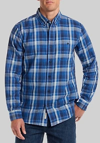 Men's Weatherproof Traditional Fit Burnout Plaid Casual Shirt at Jos. A. Bank, Blue