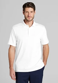 Men's Jos. A. Bank Traditional Fit Liquid Cotton Interlock Polo at Jos. A. Bank, Cream/White