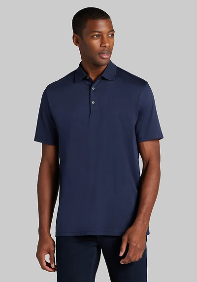 Men's Jos. A. Bank Traditional Fit Liquid Cotton Interlock Polo at Jos. A. Bank, Blue/Navy